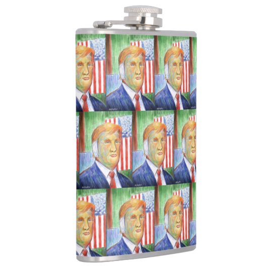Donald Trump Van Gogh Vinyl verpakte fles Heupfles (Rechts)