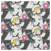 Donald Trump vangt donut. Ruimte. Grappig Stof (Swatch)