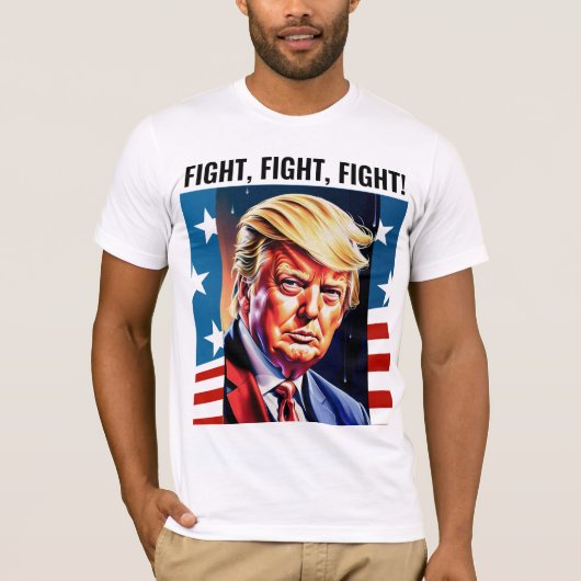 DONALD TRUMP, VECHT! 2024 T-SHIRTS (Voorkant)