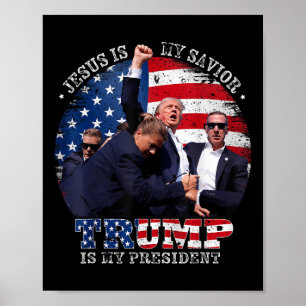 Donald Trump vecht tegen Jezus is mijn redder Trum Poster