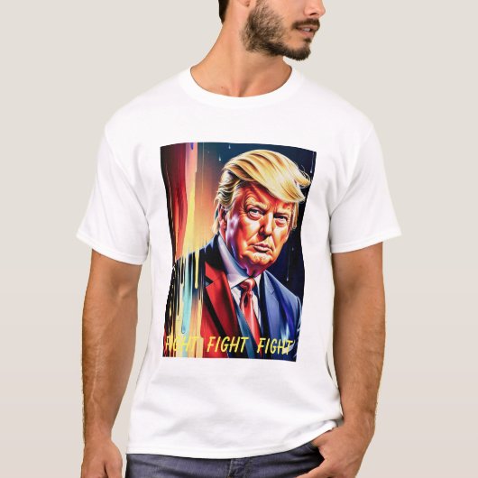 DONALD TRUMP VECHT, VECHT, VECHT TEGEN FUTURISTISC T-SHIRT (Voorkant)