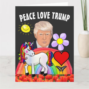DONALD TRUMp VERJAARDAG PEACE LOVE WENSKAART Bedankkaart