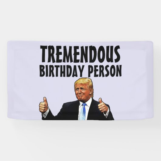 DONALD TRUMP VERJAARDAGSFEESTBANNER SPANDOEK (Horizontaal)
