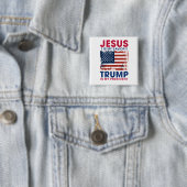 Donald Trump Vierkante Button 5,1 Cm (In situ)