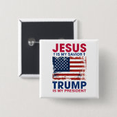 Donald Trump Vierkante Button 5,1 Cm (Voorkant /achterkant)