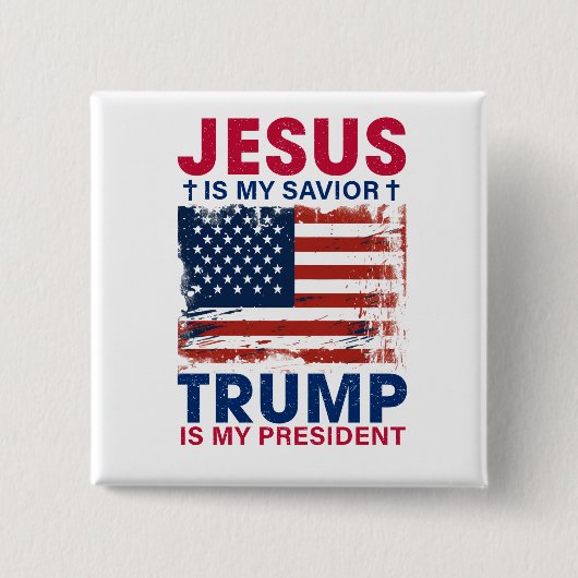 Donald Trump Vierkante Button 5,1 Cm (Voorkant)