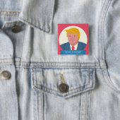 Donald Trump Vierkante Button 5,1 Cm (In situ)