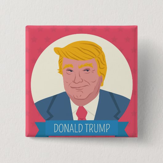 Donald Trump Vierkante Button 5,1 Cm (Voorkant)