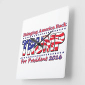 Donald Trump Vierkante Klok (Hoek)