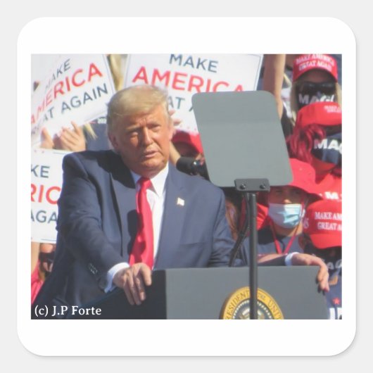 Donald Trump Vierkante Sticker (Voorkant)