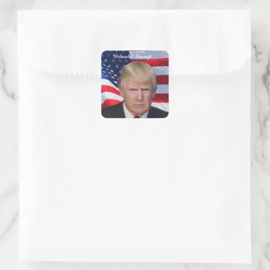 DONALD TRUMP VIERKANTE STICKER (Tas)