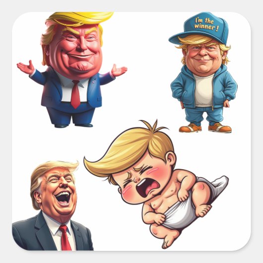 Donald Trump Vierkante Sticker (Voorkant)