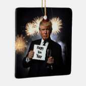 Donald Trump viert nieuwjaar in stijl Keramisch Ornament (Rechts)