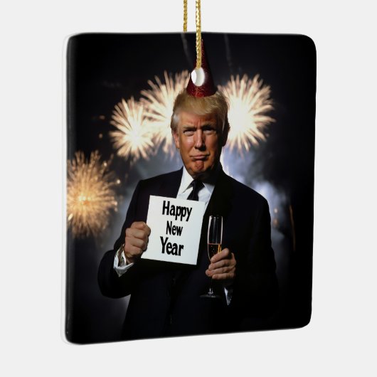Donald Trump viert nieuwjaar in stijl Keramisch Ornament (Rechts)