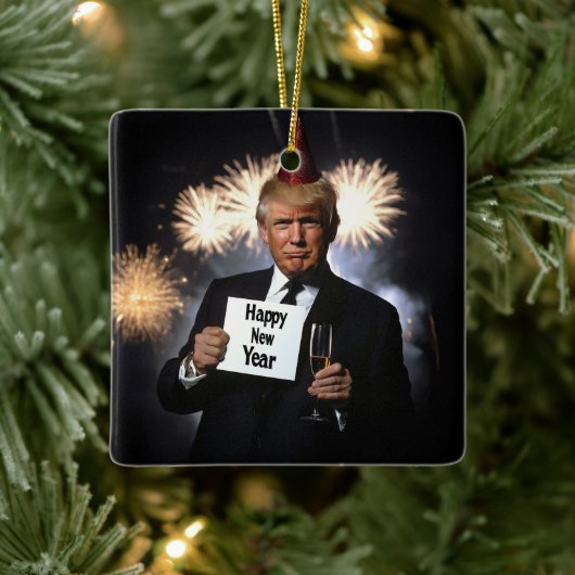 Donald Trump viert nieuwjaar in stijl Keramisch Ornament (Boom)