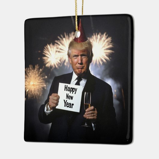 Donald Trump viert nieuwjaar in stijl Keramisch Ornament (Links)