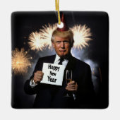 Donald Trump viert nieuwjaar in stijl Keramisch Ornament (Voorkant)
