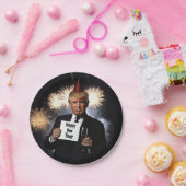 Donald Trump viert nieuwjaar in stijl Papieren Bordje (Feest)