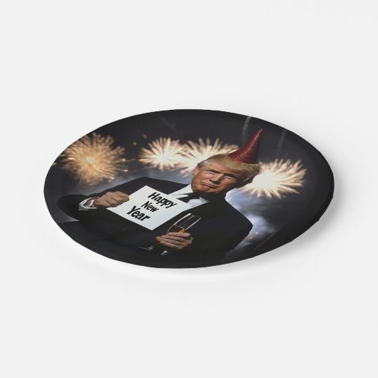 Donald Trump viert nieuwjaar in stijl Papieren Bordje (Gekanteld)