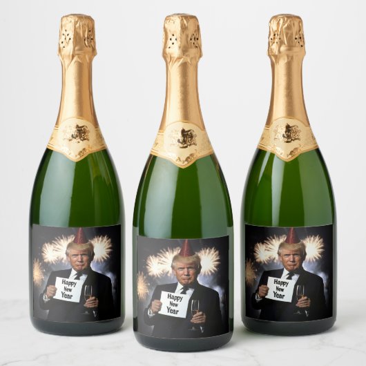 Donald Trump viert nieuwjaar in stijl Sparkling Wijnetiket (Flessen)