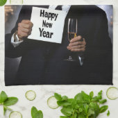 Donald Trump viert nieuwjaar in stijl Theedoek (Gevouwen)