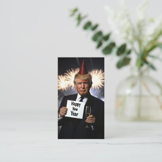 Donald Trump viert nieuwjaar in stijl Visitekaartje (Staand voorkant)