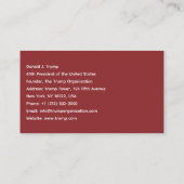 Donald Trump viert nieuwjaar in stijl Visitekaartje (Achterkant)