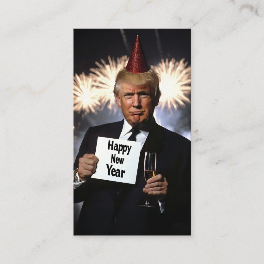 Donald Trump viert nieuwjaar in stijl Visitekaartje (Voorkant)