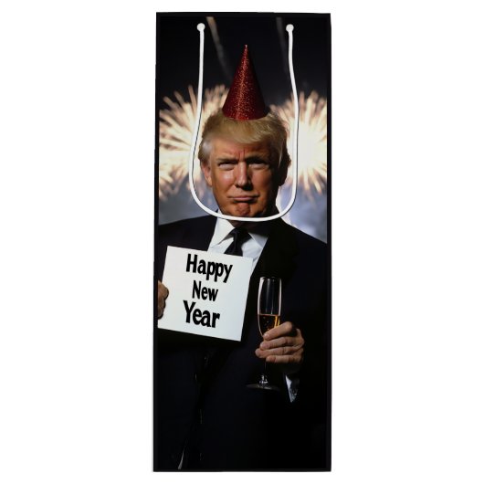 Donald Trump viert nieuwjaar in stijl Wijn Cadeautas (Voorkant)