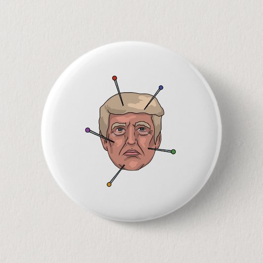 Donald Trump Voodoo Doll Pin Illustratie Ronde Button 5,7 Cm (Voorkant)