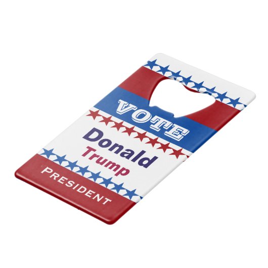 Donald Trump voor President 2016 Creditkaart Flessenopener (Voorkant Gekanteld)