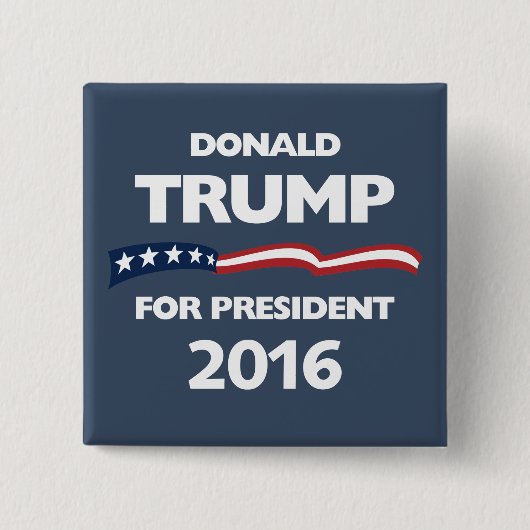 Donald Trump voor president 2016 Vierkante Button 5,1 Cm (Voorkant)
