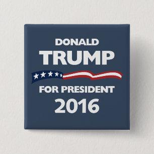 Donald Trump voor president 2016 Vierkante Button 5,1 Cm