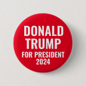 Donald Trump voor President 2024 Pinback Button (Voorkant)