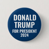 Donald Trump voor President 2024 Pinback Button (Voorkant)