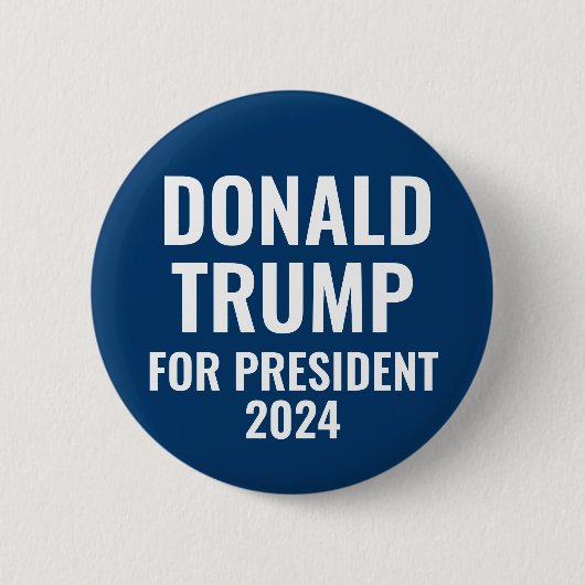 Donald Trump voor President 2024 Pinback Button (Voorkant)
