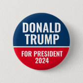 Donald Trump voor President 2024 Pinback Button (Voorkant)