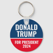 Donald Trump voor President 2024 Pinback Button Sleutelhanger (Voorkant)