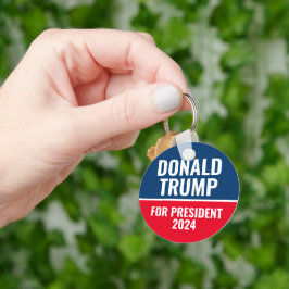 Donald Trump voor President 2024 Pinback Button Sleutelhanger