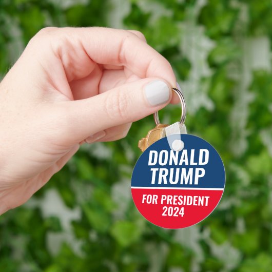 Donald Trump voor President 2024 Pinback Button Sleutelhanger (Hand)