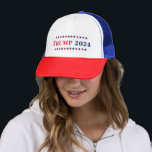 Donald Trump voor President 2024 Rood Wit Blauw US Trucker Pet<br><div class="desc">Trump 2024 Rood, wit en blauw, cool, sterren, trucker hat pet, voor Republikeinen / Amerikanen om hun steun voor Donald Trump voor President in de Amerikaanse presidentsverkiezingen van 2024 show. Maakt een groot politiek geschenk voor patriottische Amerikanen, burgers van Amerika, geliefden, vrienden en familie, voor 2024 verkiezingen, verkiezingsbijeenkomsten, canvassing, en...</div>