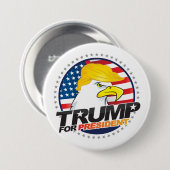 Donald Trump voor President Eagle Hair Button (Voorkant /achterkant)