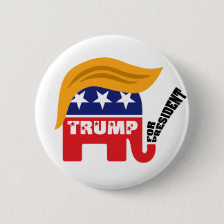 Donald Trump Voor President GOP Olifant Haar Ronde Button 5,7 Cm
