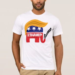Donald Trump Voor President GOP Olifant Haar T-shirt