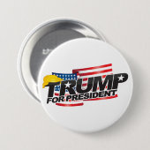 Donald Trump Voor President (met haar) Button (Voorkant /achterkant)