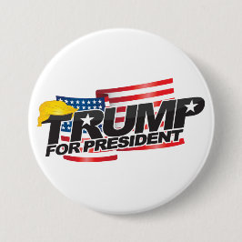 Donald Trump Voor President (met haar) Button