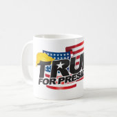 Donald Trump Voor President (met haar) Mok (Voorkant links)