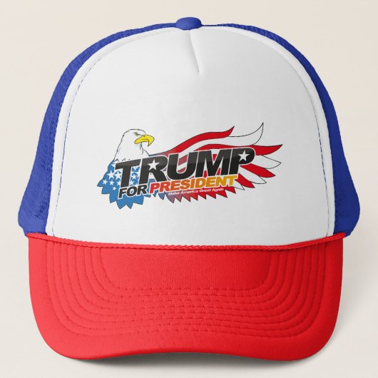 Donald Trump voor President Trucker Hoed Pet (Voorkant)