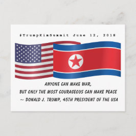 Donald Trump Vredescitaattop Noord-Korea VS Briefkaart