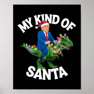Donald Trump Vrolijke Kerstdinosaurus Xmas T-rex Poster